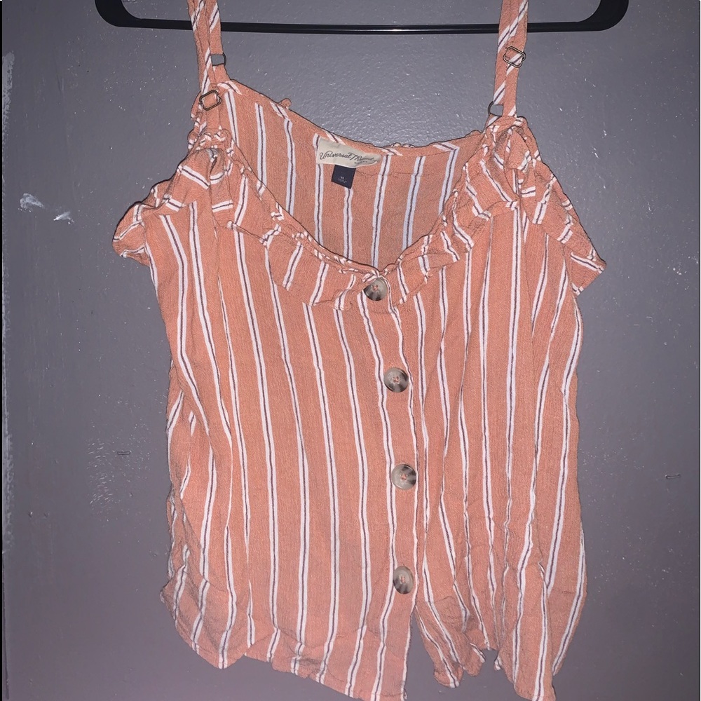 Orange striped tank top from Target.